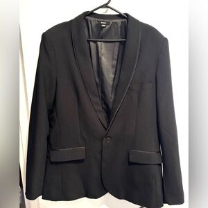 Rudsak Blazer black one button lapel detail longline classic slim tuxedo USXL